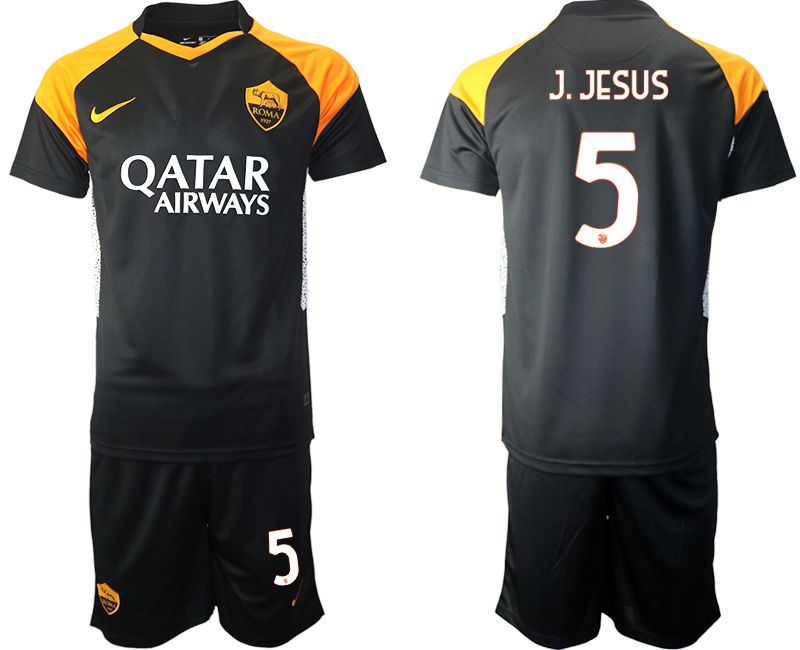 Men 2020-2021 club Rome away #5 black Soccer Jerseys->rome jersey->Soccer Club Jersey